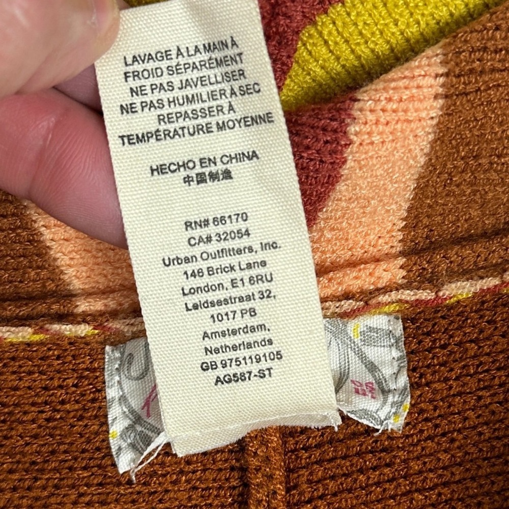 Free People All I Need Striped Poncho Bohemian Hoodie Brown Beachy Oversized XL - Picture 9 of 11